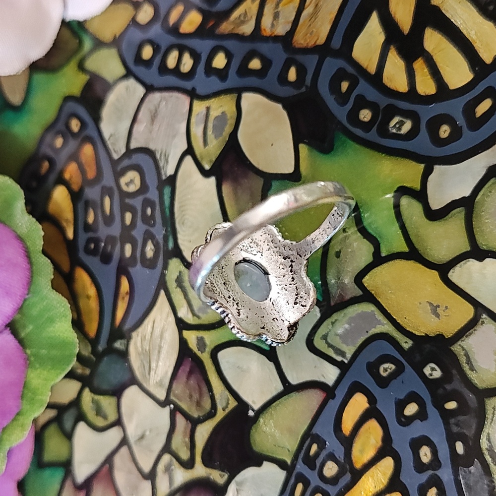 Rainbow Moonstone Ring - Size 6 3/4 - Picture 5 of 7